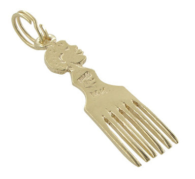 Hair Pick in 14 Karat Gold - alternate view