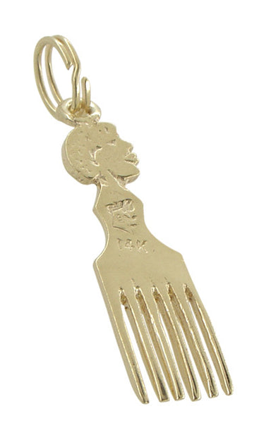 Hair Pick in 14 Karat Gold