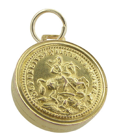 Gladiator Locket Pendant Charm in 14 Karat Gold