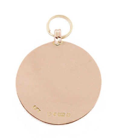 Vintage Enameled Rugby Football Pendant in English 9 Karat Gold - Circa 1924 - alternate view