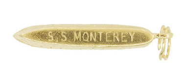 Vintage "SS Monterey" Luxury Cruise Ship Charm in 14K Gold - alternate view