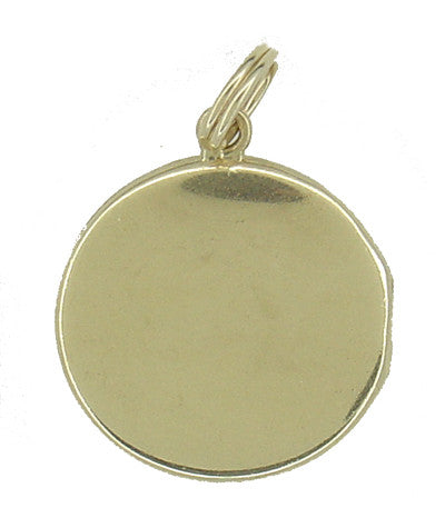 Engraved Antique Locket Pendant in 14 Karat Gold - Item: C470 - Image: 3
