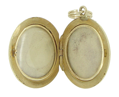 Engraved Antique Locket Pendant in 14 Karat Gold - alternate view