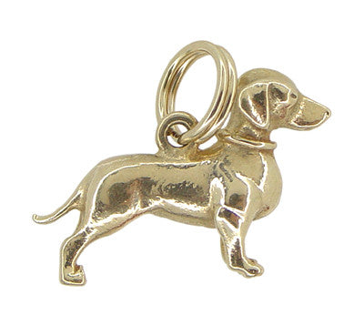 Dachsund Dog Charm in 14 Karat Gold
