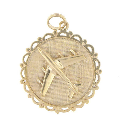 747 Jet Airplane Pendant in 14 Karat Gold