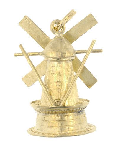 Movable Windmill Charm in 14 Karat Gold - Item: C550 - Image: 2
