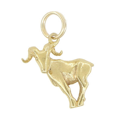 Vintage Aries Ram Charm in 10 Karat Yellow Gold