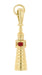 Vintage Lighthouse Charm Pendant with Ruby in 14 Karat Yellow Gold