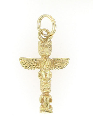 Vintage Alaskan Totem Pole Charm in 10 Karat Yellow Gold