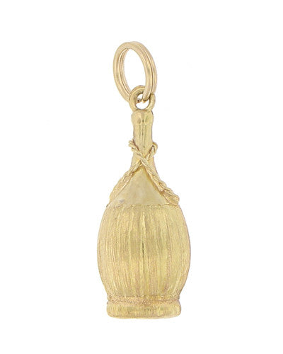 Chianti Wine Bottle Charm in 18 Karat Gold