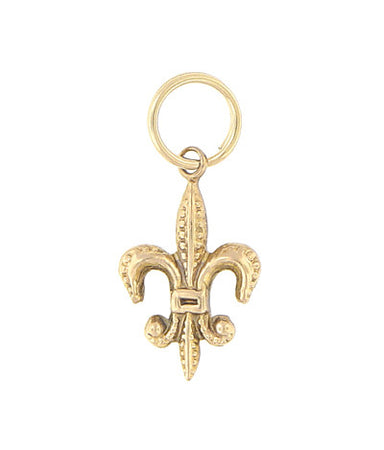 Antique Fleur de Lis Charm  in 10 Karat Yellow Gold