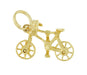Antique Bicycle Charm with Movable Wheels in 14 Karat Yellow Gold