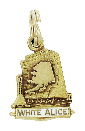 White Alice Charm in 10 Karat Gold