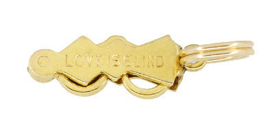 Vintage "Love is Blind" Movable Folding Spectacles Charm in 14 Karat Yellow Gold - Item: C583 - Image: 2