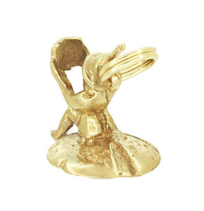 Little Gnome on a Mushroom Charm in 14 Karat Gold - Item: C602 - Image: 3