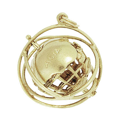 Moveable Vintage 1964 World's Fair Unisphere Globe Pendant Charm in 14 Karat Yellow Gold - Item: C608 - Image: 2