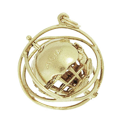 Moveable Vintage 1964 Worlds Fair Unisphere Globe Pendant Charm in