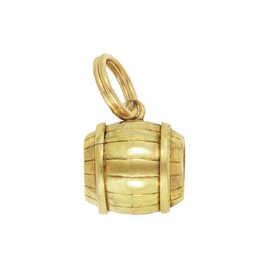 Vintage Small Barrel Charm in 14 Karat Yellow Gold