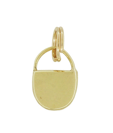 Vintage Small Lock Charm in 14 Karat Yellow Gold - alternate view