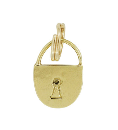 Vintage Small Lock Charm in 14 Karat Yellow Gold