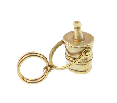 Vintage Moveable Champagne Bucket Charm in 14 Karat Yellow Gold - Item: C627 - Image: 2