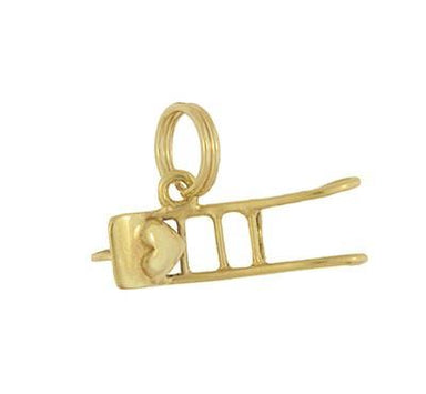 Vintage Heart in a Wheelbarrow Moveable Charm in 14 Karat Yellow Gold