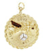 Vintage Love - Health - Wealth Medallion Pendant in 14 Karat Yellow Gold