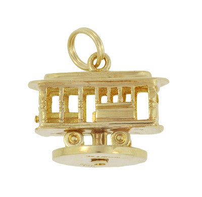Moveable Vintage Tiffany and Co. Trolley Car Pendant Charm in 14 Karat Yellow Gold - Item: C644 - Image: 2
