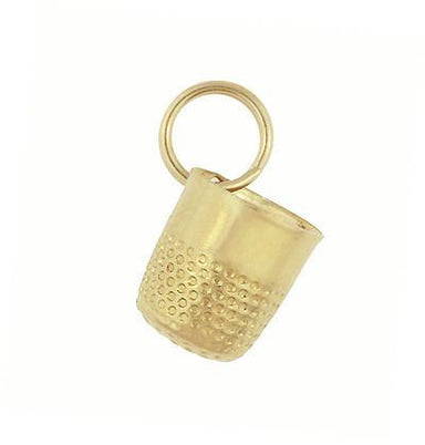 Little Vintage Thimble Charm in 14 Karat Yellow or White Gold