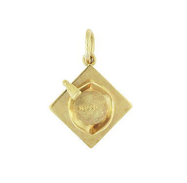 Graduate's Cap Charm in 14 Karat Yellow Gold - alternate view