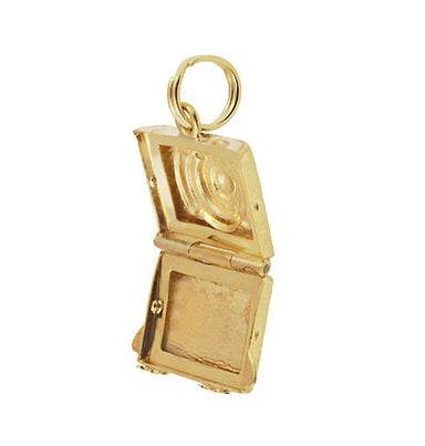 Vintage Moveable Opening Camera Locket Charm in 14 Karat Yellow Gold - alternate view