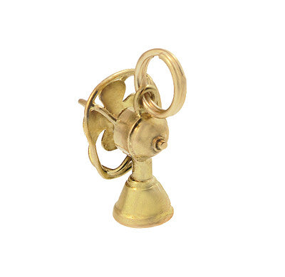 Moveable Vintage Electric Fan Charm in 14 Karat Yellow Gold - Item: C662 - Image: 2