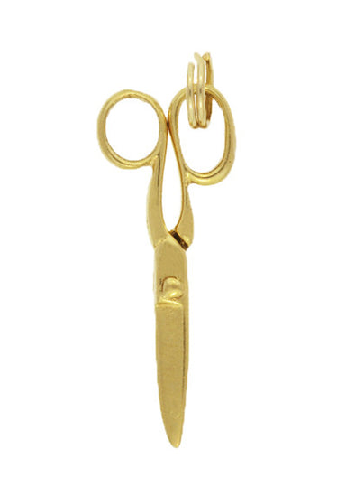 Moveable Vintage Scissors Pendant Charm in 18 Karat Yellow Gold - alternate view