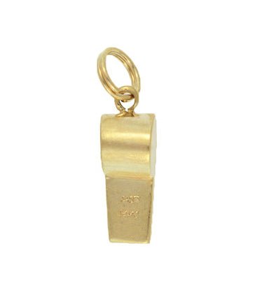 Working Whistle Vintage Charm 14 Karat Yellow Gold - alternate view