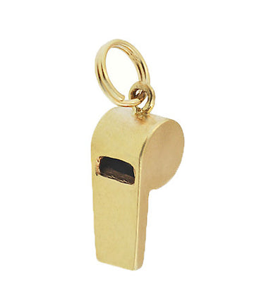 Working Whistle Vintage Charm 14 Karat Yellow Gold