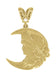 Art Nouveau Lady in the Moon Diamond Pendant in 14 Karat Yellow Gold