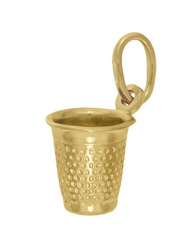 Vintage Small Thimble Charm in 18 Karat Yellow Gold