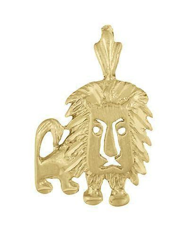 Lion Pendant Charm in 14 Karat Yellow Gold