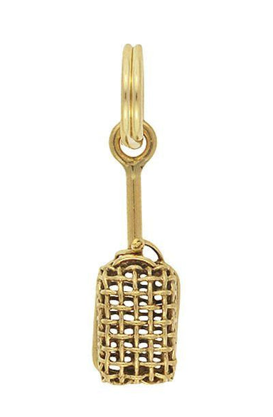 1950's Vintage Small Movable Fryer Charm in 14 Karat Yellow Gold - alternate view