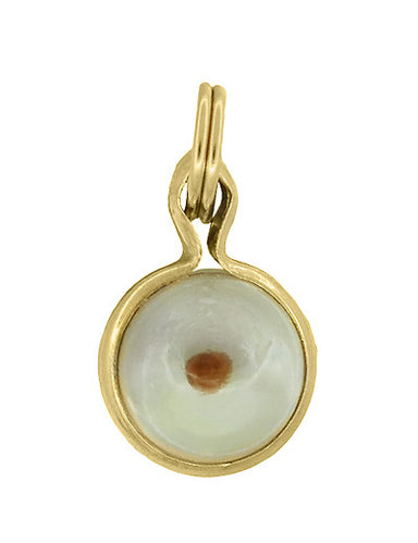 Vintage 1960's Moveable Mustard Seed Charm - Yellow Gold Filled