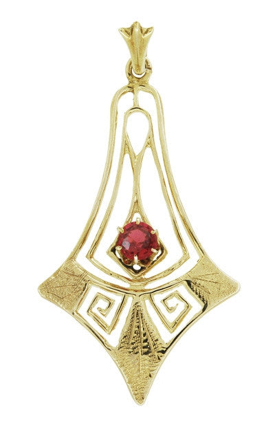 Antique Filigree Lavalier Art Deco Pendant Necklace in 12 Karat Yellow Gold