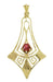 Antique Filigree Lavalier Art Deco Pendant Necklace in 12 Karat Yellow Gold