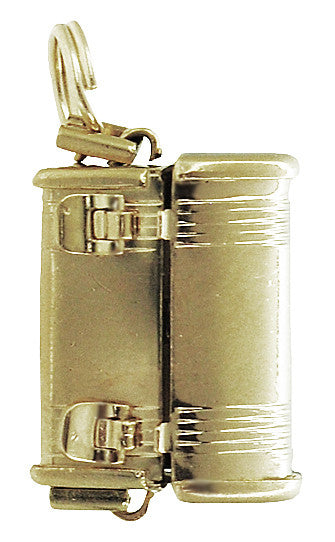 Movable Treasure Chest with Jewels Inside Charm Pendant in 14K Gold - Item: C715 - Image: 2