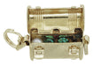 Movable Treasure Chest with Jewels Inside Charm Pendant in 14K Gold