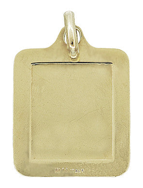 Rectangular Engraved Jesus Medallion Pendant in 14K Gold - Item: C718 - Image: 2