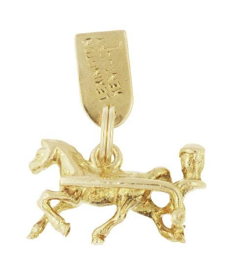 Vintage Trotter Horse Racing Charm in 14 Karat Gold