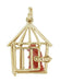 Movable Monkey in a Cage Charm in 14 Karat Gold