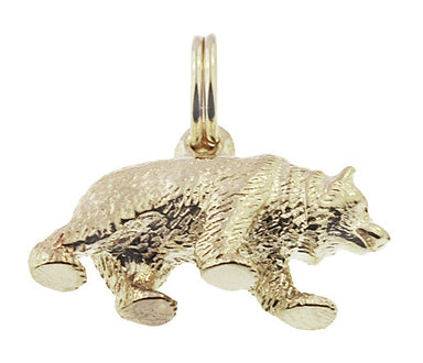 Grizzly Bear Charm in 14K Gold - alternate view