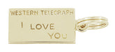 Western Telegraph "I LOVE YOU" Charm in 10 Karat Yellow Gold