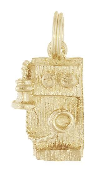 Antique Wall Telephone Charm in 14 Karat Gold